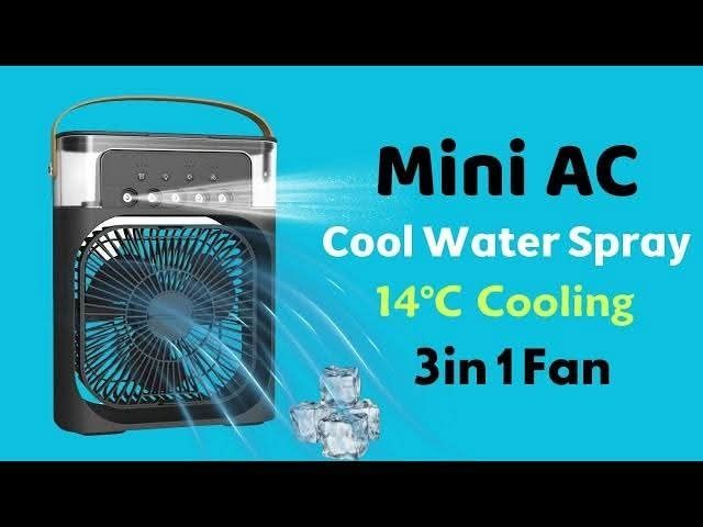 Вентилатор за Охлаждане с Водна Мъгла 
4Дюзи на Разпръскване и 7LED Св