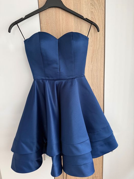 Синя къса рокля S размер