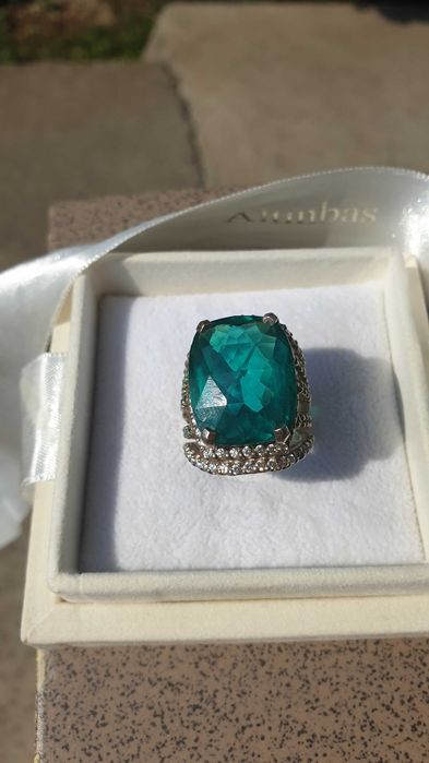 Inel statment  argint Apatit