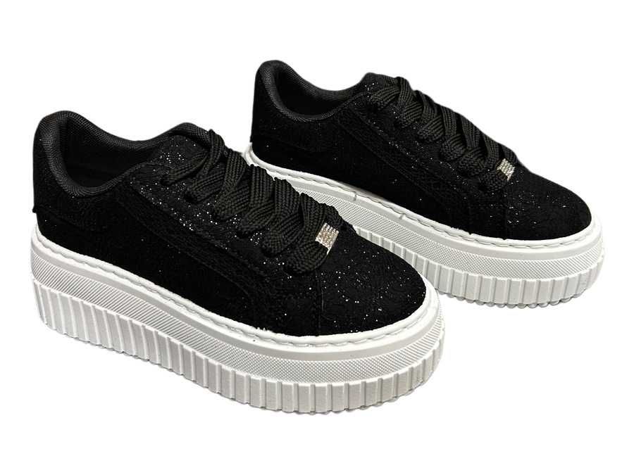 Дамски маратонки на платформа в черно