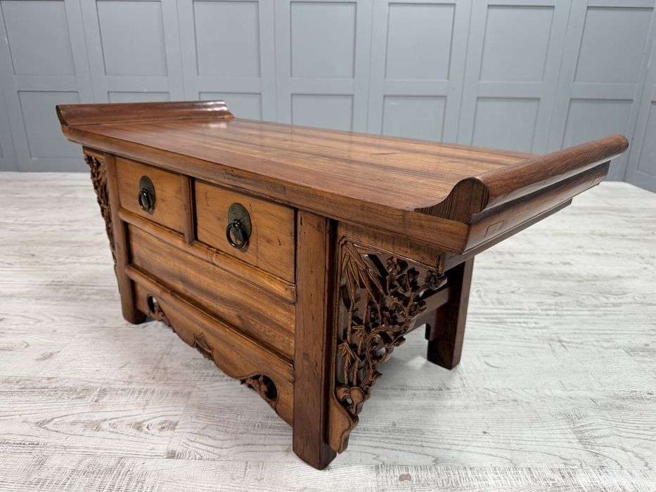 Китайски, конзолен шкаф, масив, дърворезба Д1044