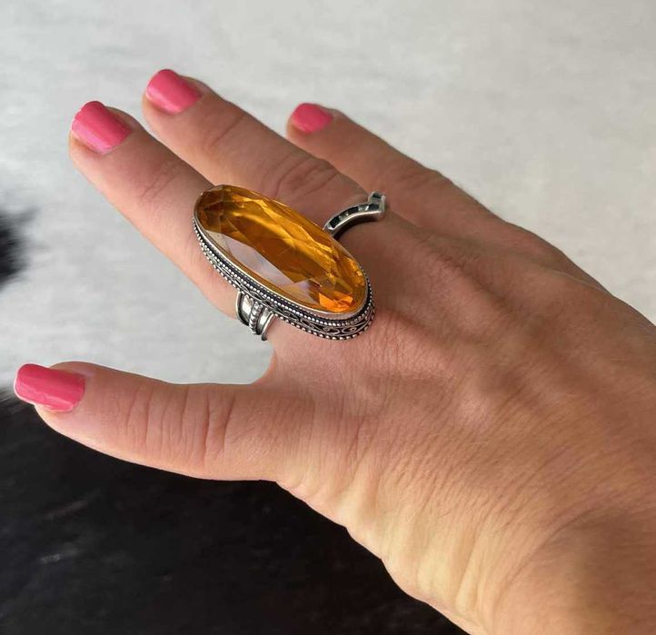 Inel Argint 925 cu Piatra Semipretioasa Citrin
