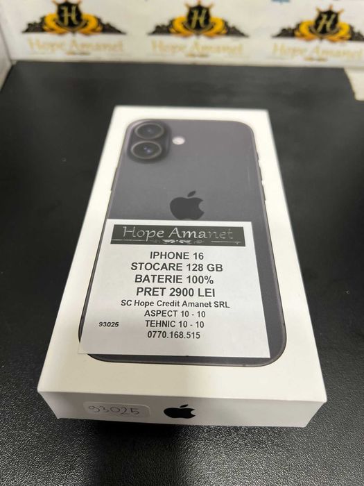 Hope Amanet P3 -Iphone 16 128gb / Bat 100% / Fullbox / Ca nou
