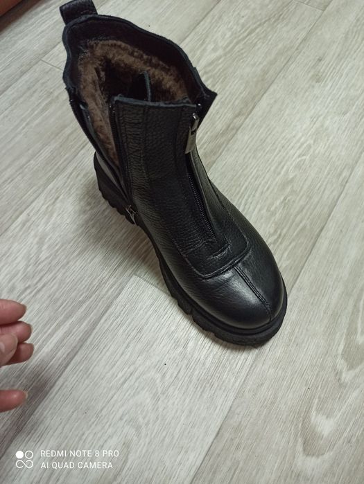 Сапоги кожаные зимние