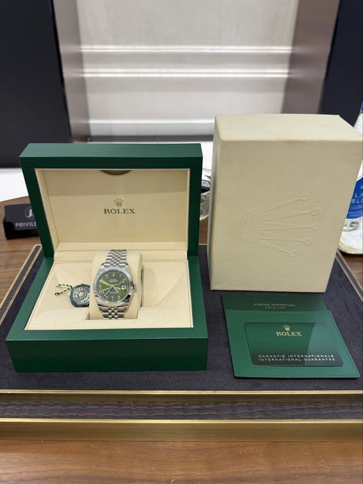 NEW Rolex Datejust 41mm Steel Green Arabic Dial Custom 126300