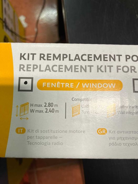 Somfy 1240388 - Kit de înlocuire motor pentru oblon rulant tradi | Radio RTS | 10 Nm | Fereastră
