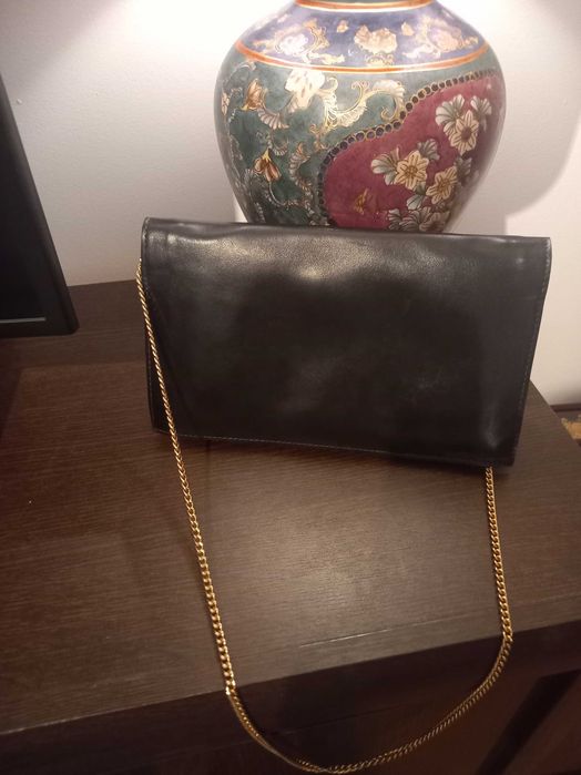 Poseta piele Pierre Cardin,  neagră