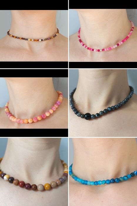 Margele /lant/colier din pietre de jad