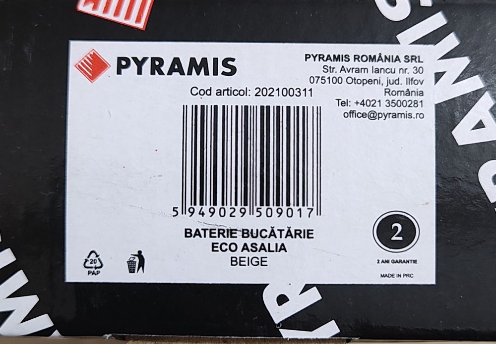 Baterie bucatarie Pyramis ASALIA