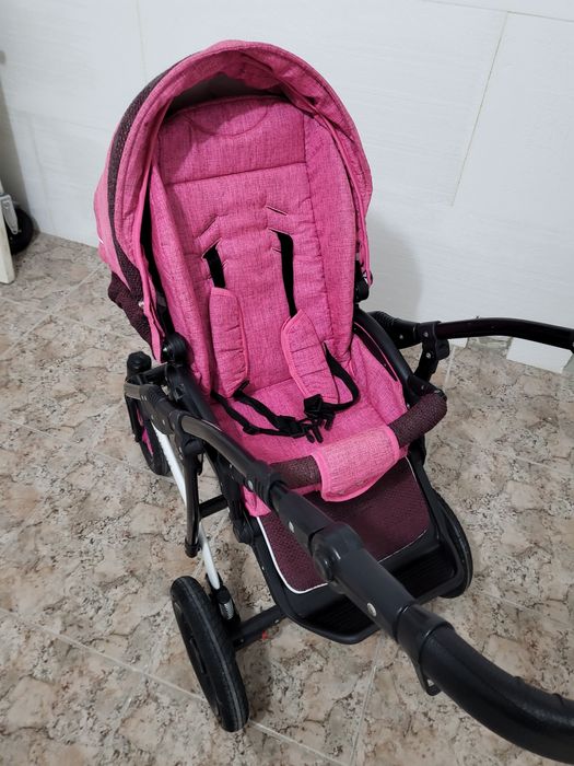 Carucior 3 in 1, landou si scoica masina, cu suspensii pe cadru