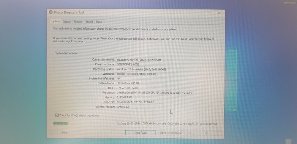 Laptop HP ProBook 450 G7