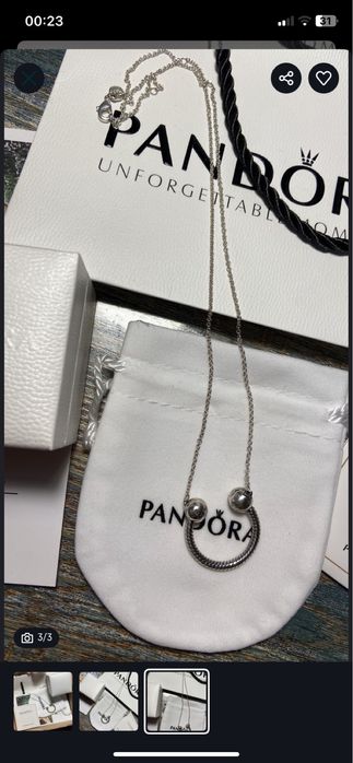 Серебряная подвеска с цепочкой Pandora