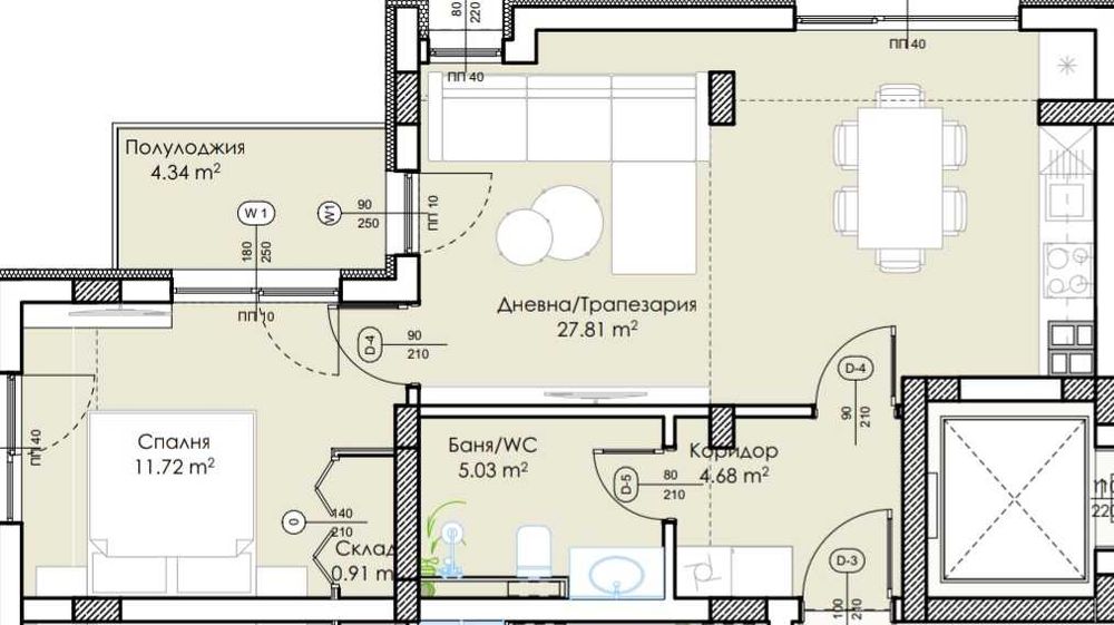 Продава се Двустаен апартамент в Пловдив, Младежки Хълм - 74 кв.м за 2064 €/кв.м - Снимка #1