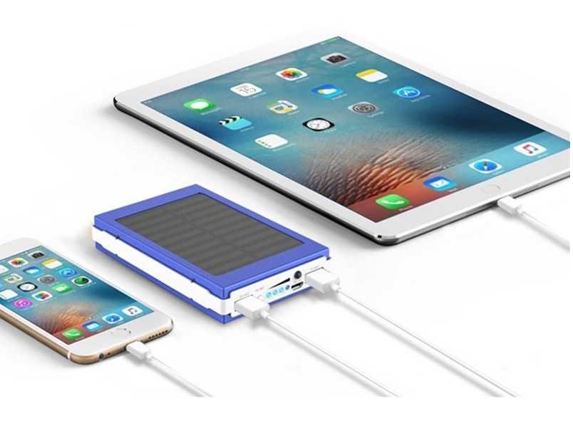 Baterie externa 30000 mAH incarcare solara si panou led
