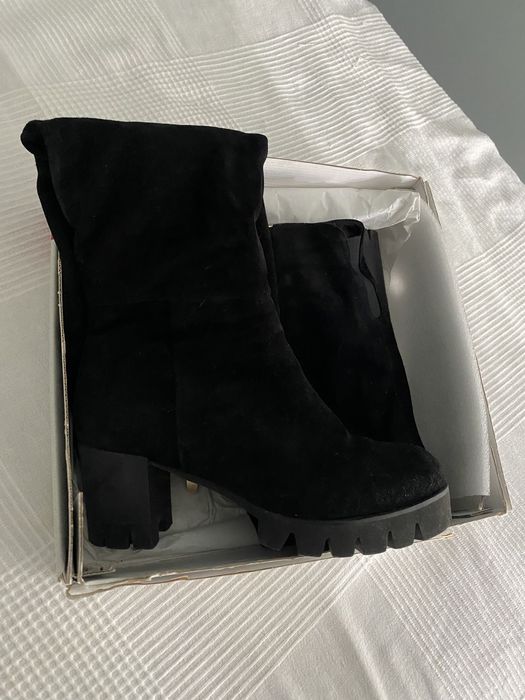 Сапоги замшевые зима