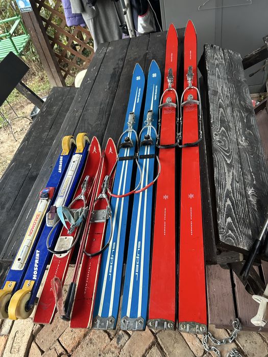 Schiuri  vechi din lemn alpenblitz copii si adulti