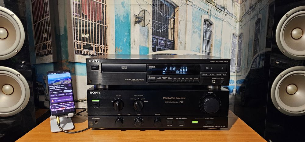 Muzica la cd player Sony CDP 291 sau amplificator statie Sony TA F 120