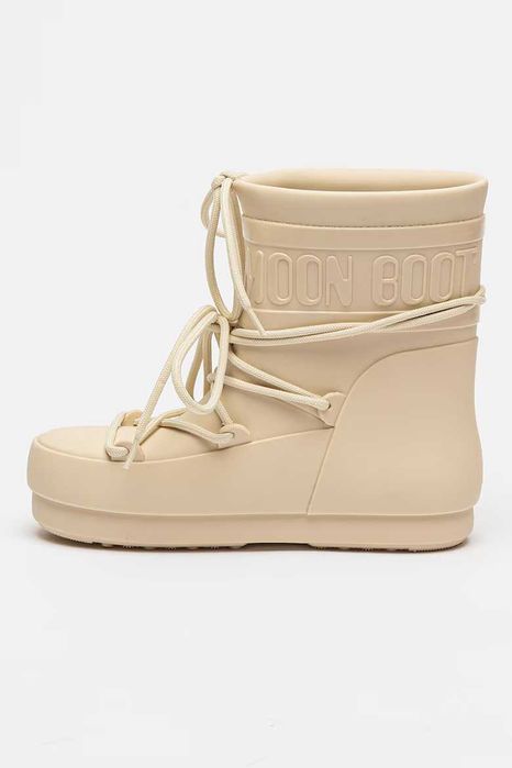 Ghete de ploaie Moon Boot, logo in relief, Nr 39-40, Alb fildes, NOU