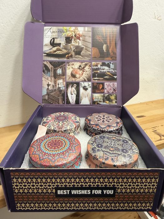 Set 4 lumanari decorative parfumate in cutie cadou Best Wishes  - NOU