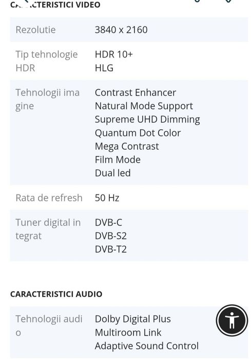 Vand tv Samsung Defect smart Uhd Qled 4k  125 cm