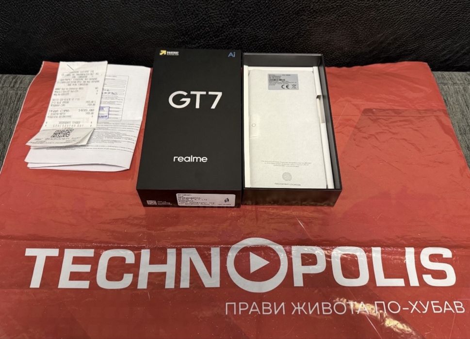 КАТО НОВ 512GB Realme GT7 Гаранция Technopolis 2027г. Blue GT 7