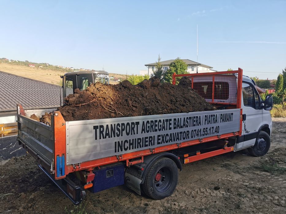 Miniexcavator bobcat excavații balast nisip pamant buldoexcavator