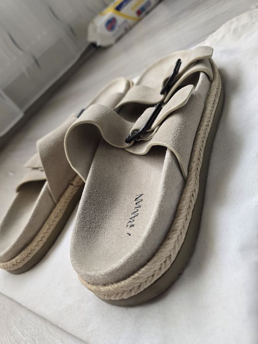 Zara Кожени Сандали с Двойна лента