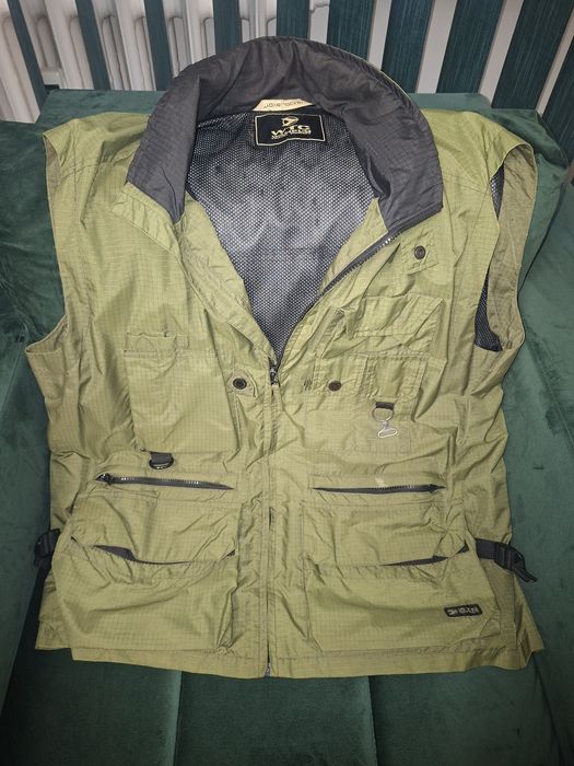 Vestă outdoor WTG Waterproof – drumeție / pescuit, mărime L