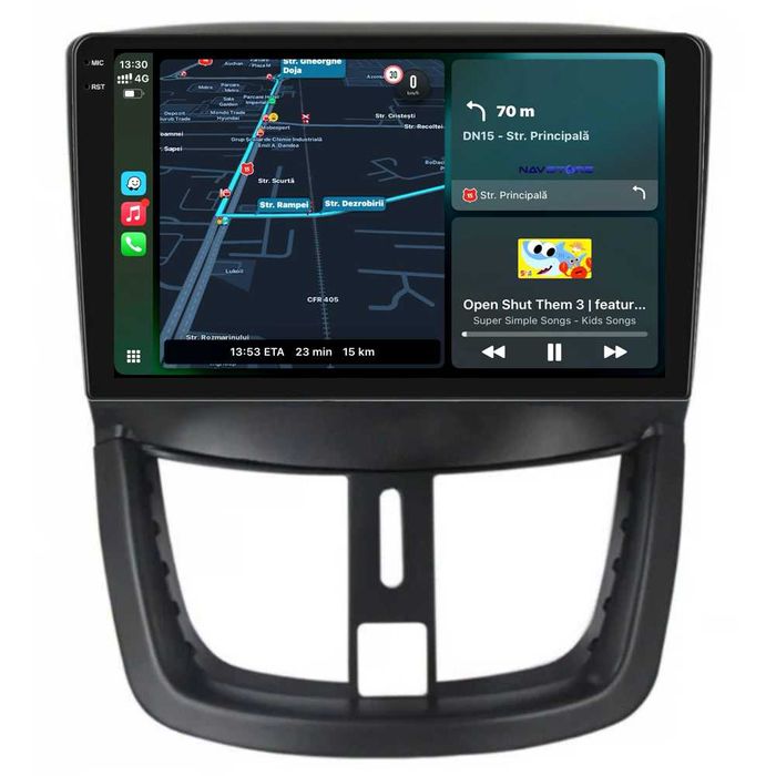 Navigatie Android Dedicata, 9 Inch, Peugeot 207 (2006-2015), Carplay