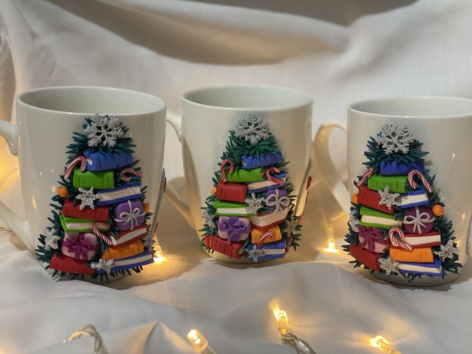 Cana decorata manual cu lut polimeric