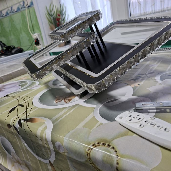 Lustra LED CRISTAL Double Square Echivalent 200W