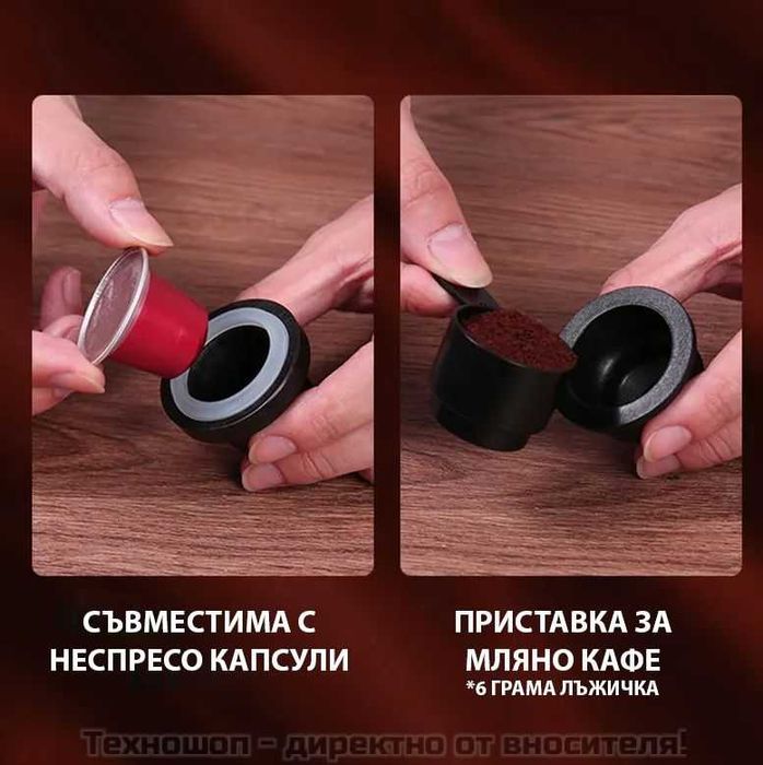 Акумулаторна еспресо кафемашина за автомобил, камион, къмпинг и т.н.