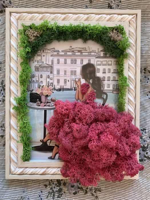 Изработвам картини със скандинавски мъх по поръчка