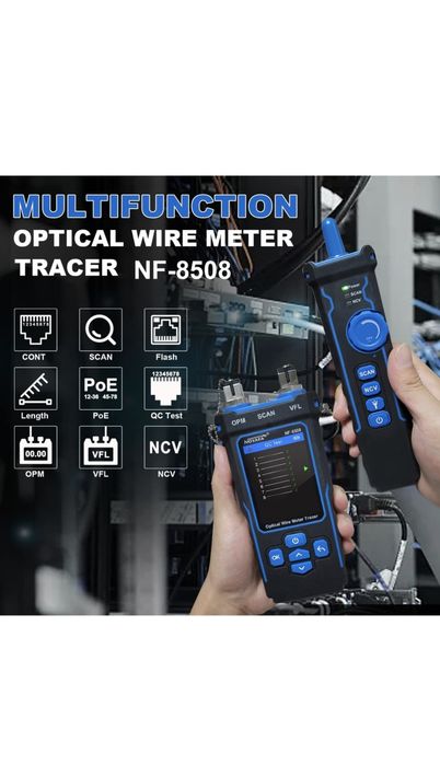 Tester cablu de retea cu powermetru, POE, NCV, UTP CAT5/CAT6, test OPM