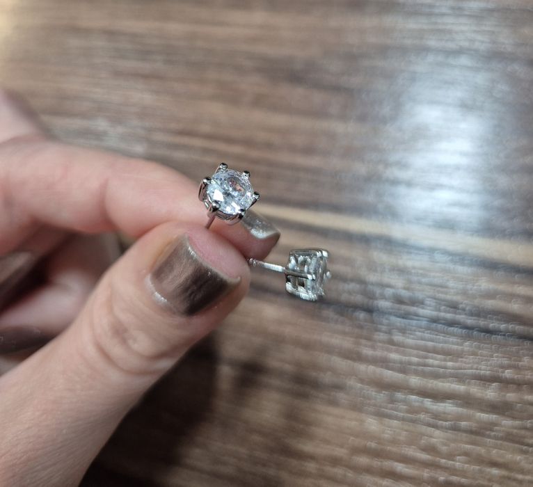 Нови сребърни обици с цирконий сребърни халки сребърни обеци