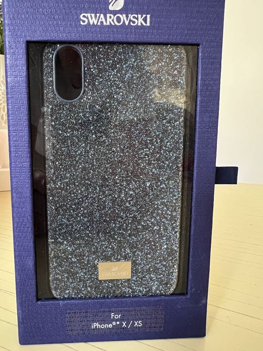 Оригинален син калъф Swarovski за iPhone X / XS