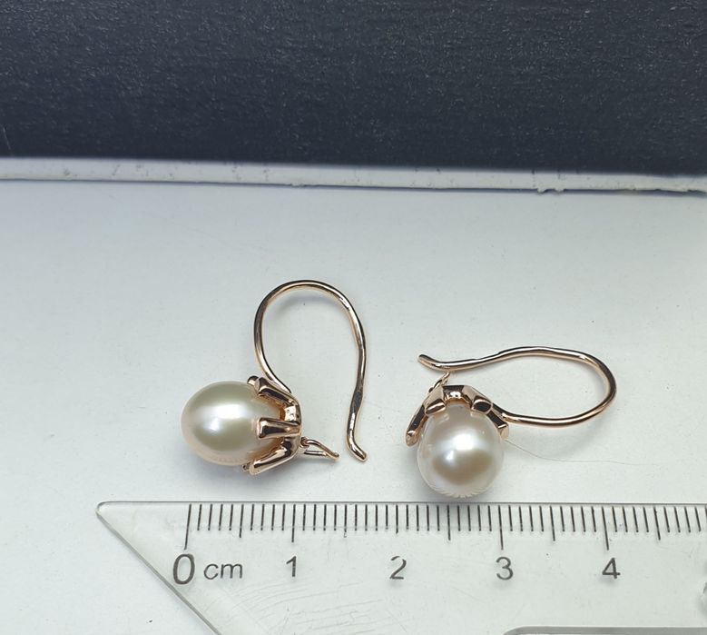 Ссср1977год Баку заводские серьги с натуральным жемчугом 583пробы 5.06