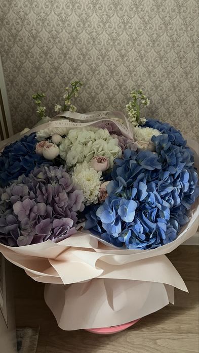 Цветы свежие гортензий