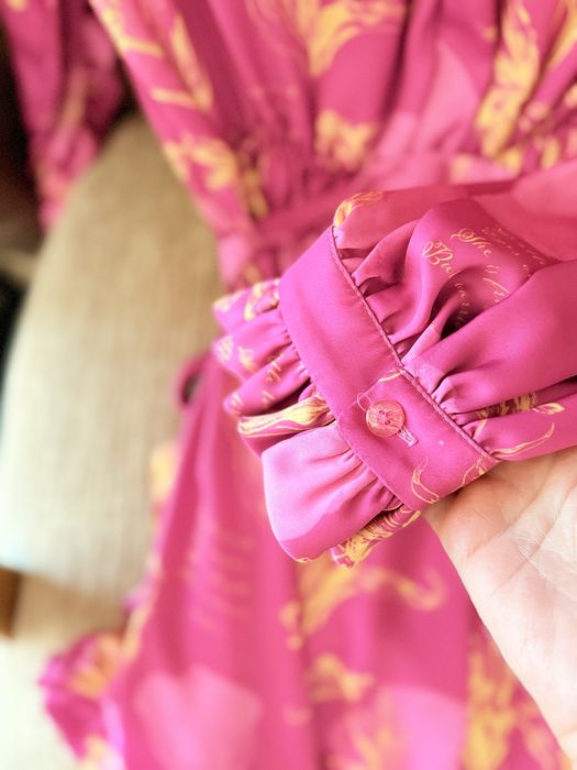 Розова рокля размер 44 италианска номерация, кожено яке