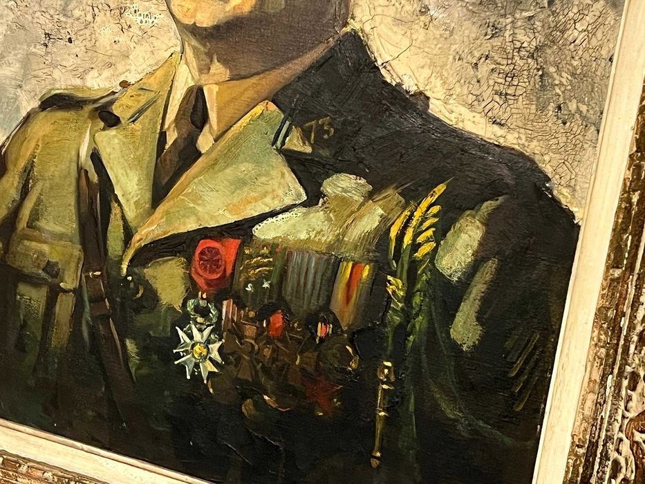 Tablou original Falcucci 1944 General Jean de Lattre de Tassigny