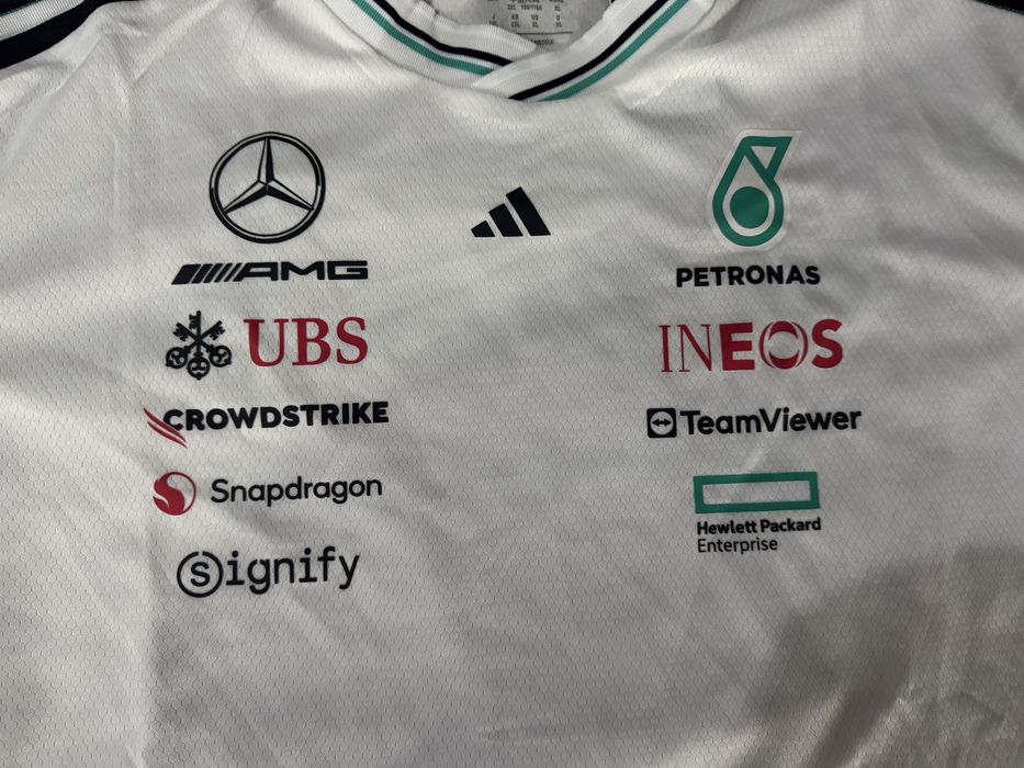 tricou formula 1 mercedes alb xxl