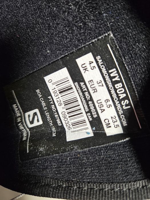 Boots 106 buti placa snowboard  Salomon Boa mărimea 37  ( 23,5  cm) .