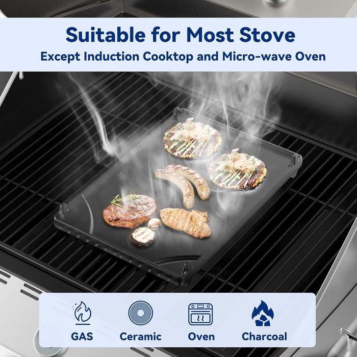 Plita , Placă de grătar din fonta universala3 6,8L x 25,4l x 5,1