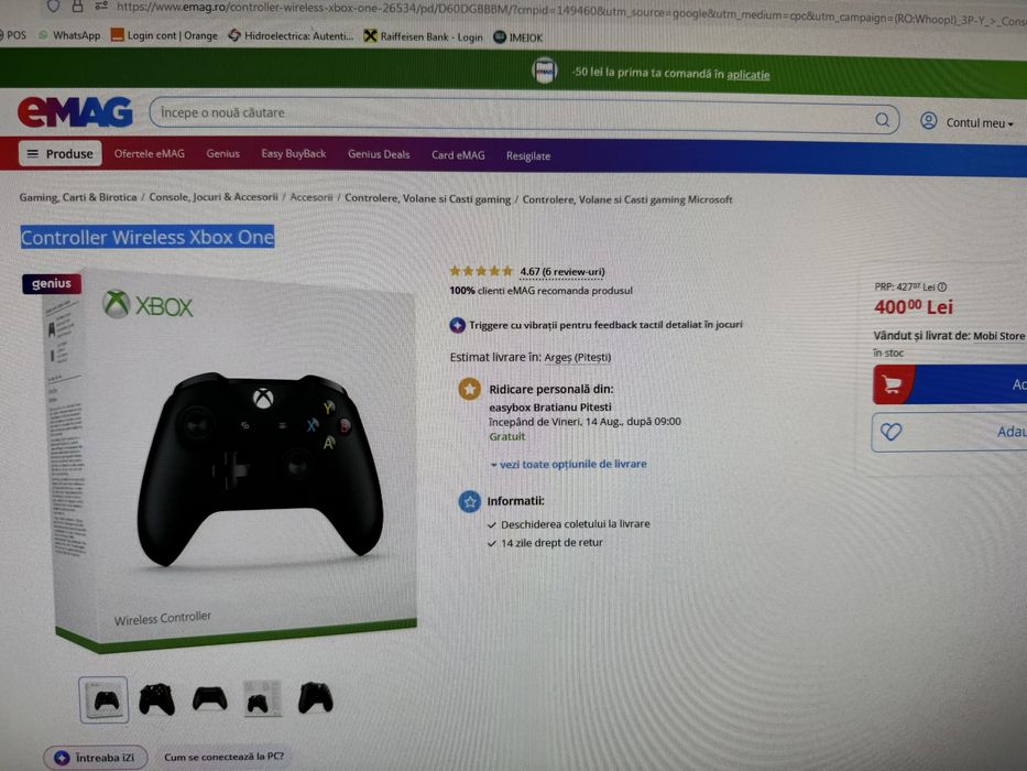 Controller Wireless Xbox One usb C nou sigilat