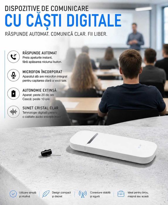 Casca de Copiat DIGITALE profesionale pentru comunicare discreta cu sunet clar Casti de Copiat