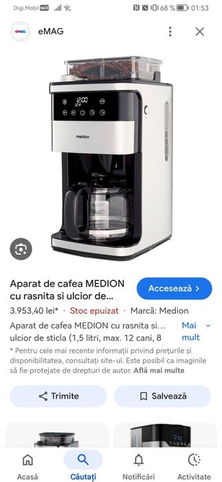 Vând aparat cafea boabe