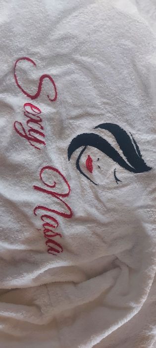 Halat ALB de femei/ nașa, din bumbac premium 100%, marimea L-XL