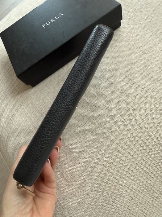 Черен кожен портфейл FURLA
