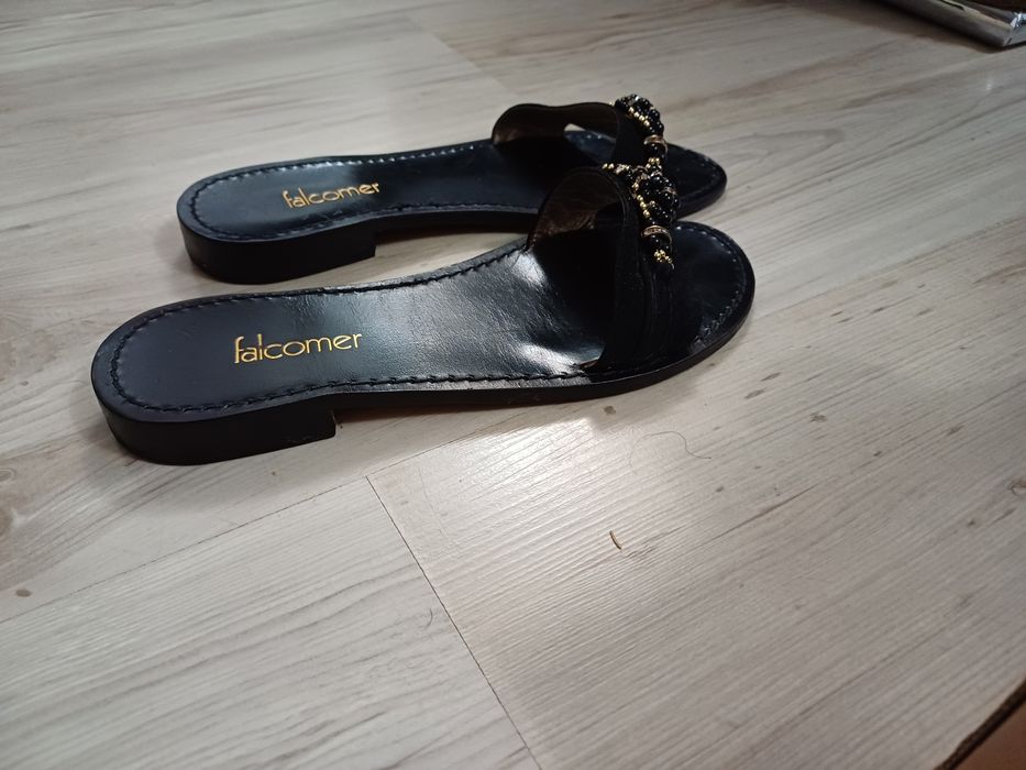 Papuci piele naturala,,falcomer,, ,,Joy by crocs,,