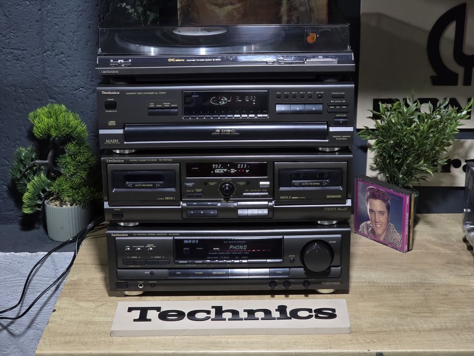 Linie audio TECHNICS, cd player 5 disc, dublu deck, amplituner, pick-up  hifi stereo retro